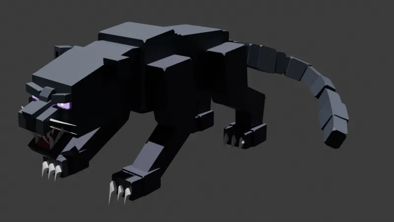 Blocky Panther Boss studio hero render